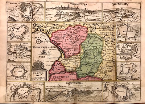 Feuille Daniel, de La (1640-1709) Carte du Languedoc 1707 Amsterdam